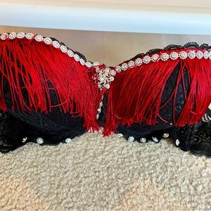 Custom made fringe bra